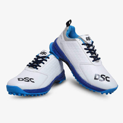 DSC JAFFA 22 Cricket Shoes (White/Navy/Sky Blue) - Global Sport Studio (GSS)